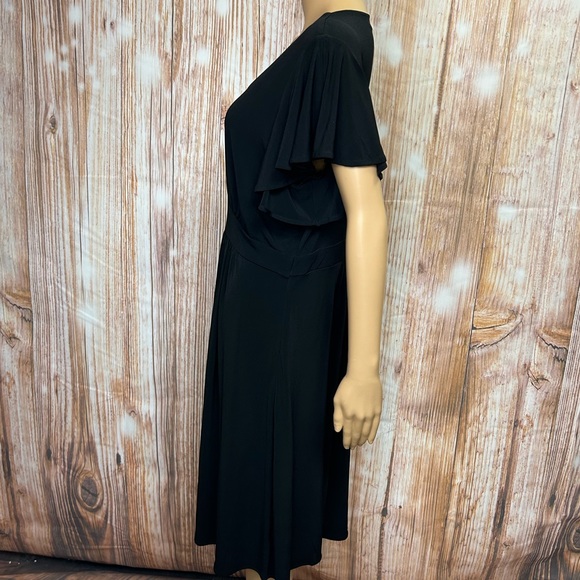 Susan Graver Split Flutter Sleeve Jersey Knit Dress - Picture 4 of 9